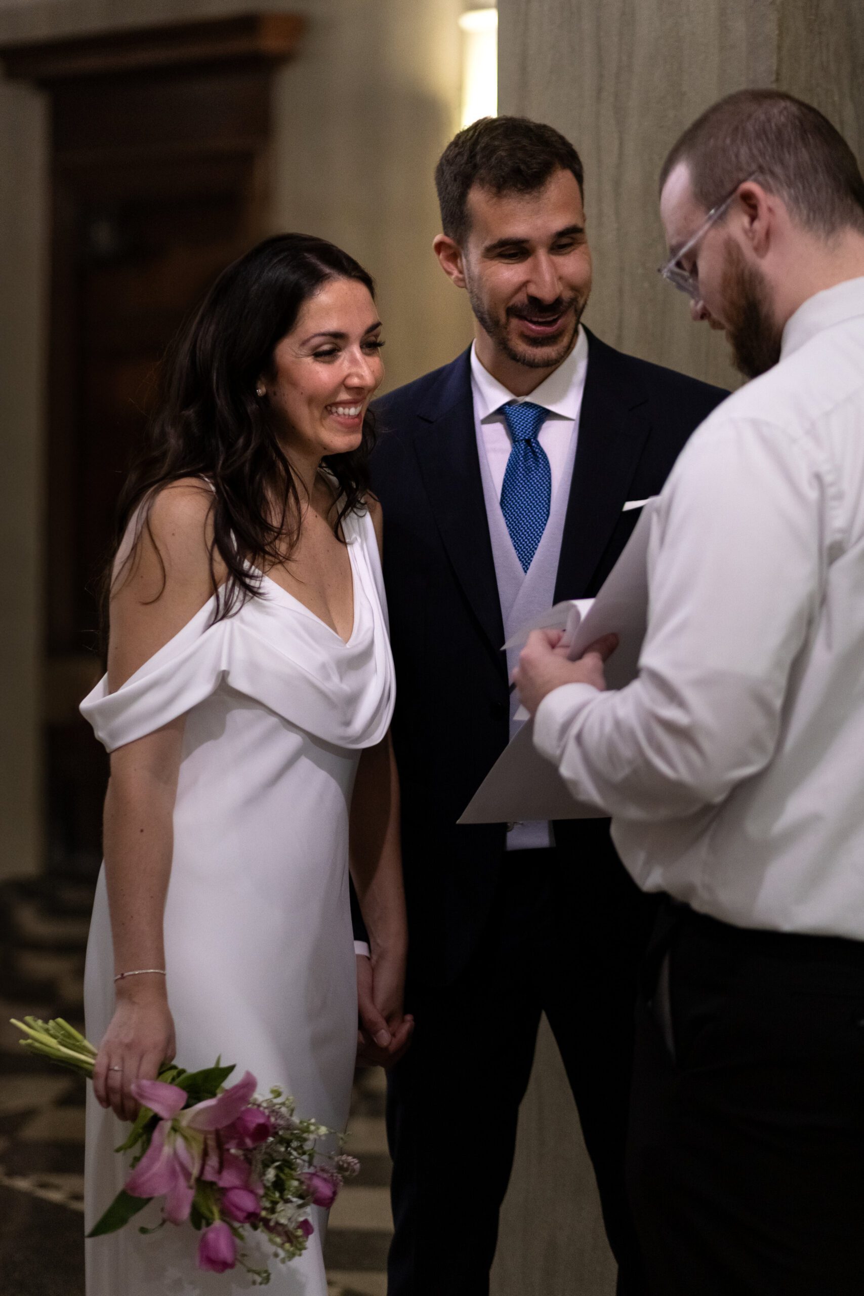 Couple eloping legally in Florida receiving marriage certificate