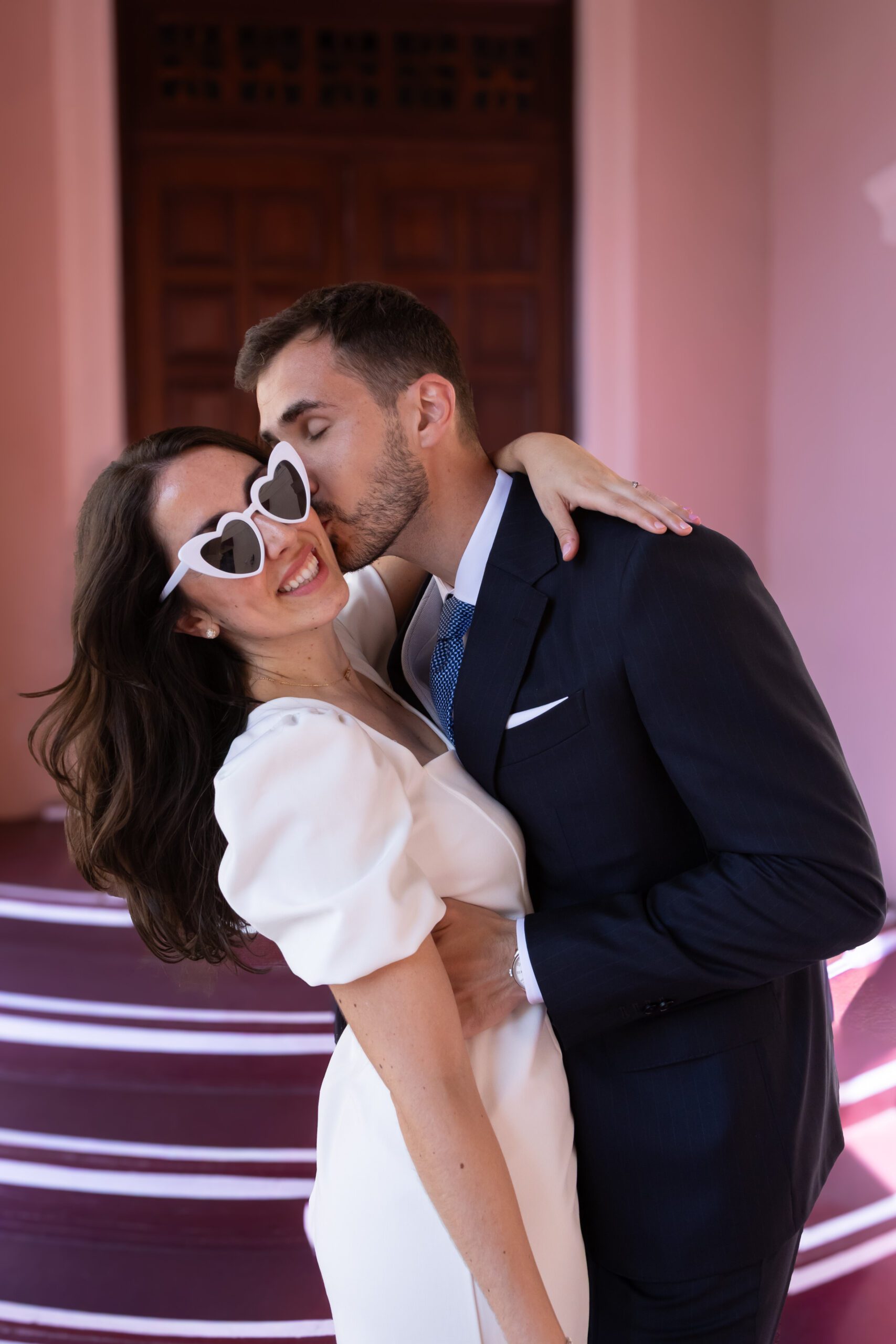 Cute posed couple eloping at the sarasota courthouse